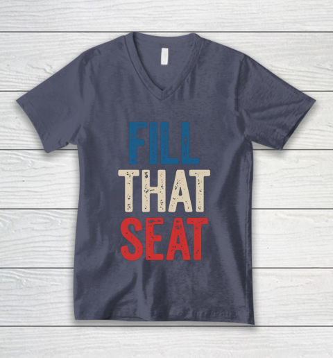 Fill That Seat Vintage North Carolina NC Fill The Seat Retro V-Neck T-Shirt 7