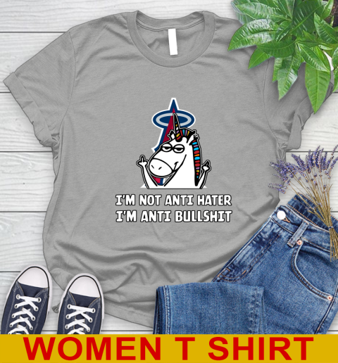 Los Angeles Angels MLB Baseball Unicorn I'm Not Anti Hater I'm Anti Bullshit (1) Women's T-Shirt 11