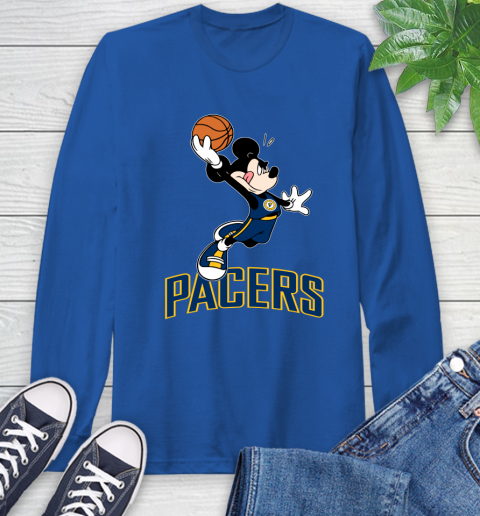 NBA Basketball Indiana Pacers Cheerful Mickey Mouse Shirt Long Sleeve T-Shirt 10