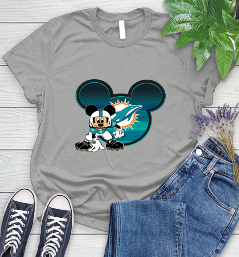 NFL Miami Dolphins Mickey Mouse Disney Football T Shirt Women's T-Shirt 10