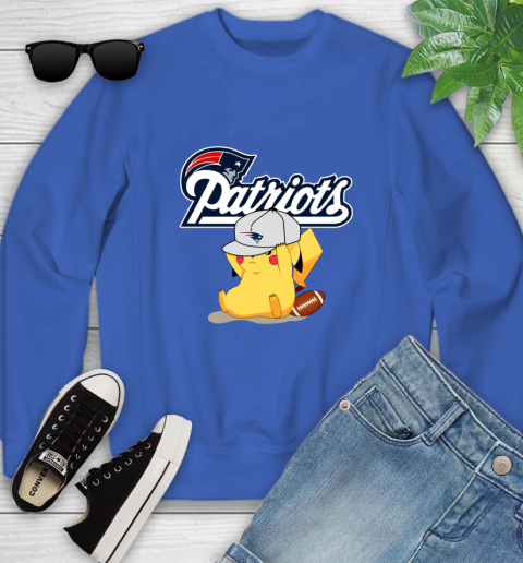 NFL Pikachu Football Sports New England Patriots Youth Sweatshirt 8