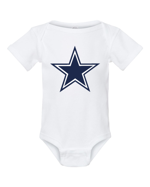 Custom NFL Dallas Cowboys Logo Short Sleeve Baby Infant Bodysuit