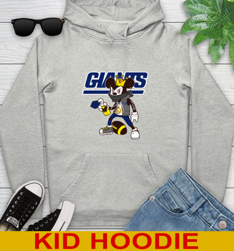 New York Giants NFL Football Mickey Peace Sign Sports Youth Hoodie