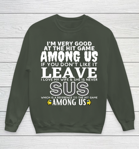 Among Us Shirt I'm very good at the hit game among us Youth Sweatshirt 8