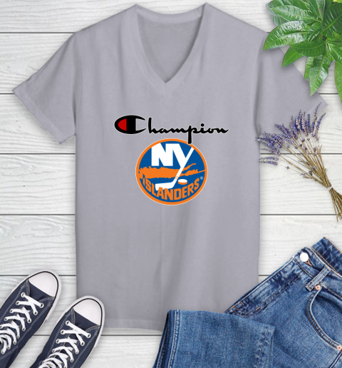 NHL Hockey New York Islanders Champion Shirt Women's V-Neck T-Shirt 2