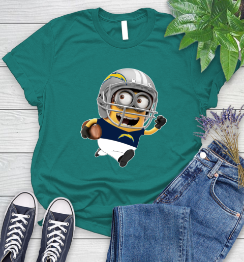 NFL San Diego Chargers Minions Disney Football Sports Women's T-Shirt 12