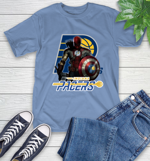 Indiana Pacers NBA Basketball Captain America Thor Spider Man Hawkeye Avengers T-Shirt 11