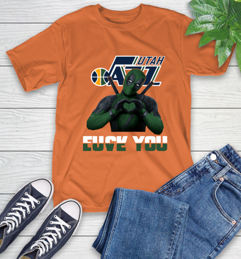 NBA Utah Jazz Deadpool Love You Fuck You Basketball Sports T-Shirt 4