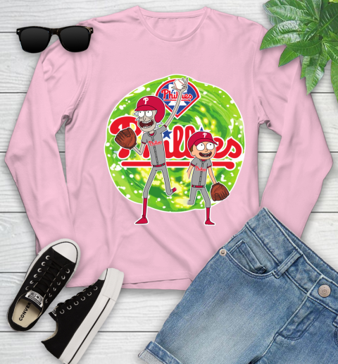 MLB Philadelphia Phillies Rick And Morty Baseball Sports Youth Long Sleeve 10