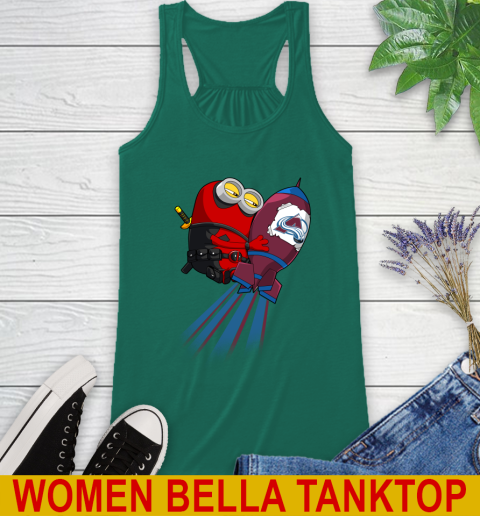 NHL Hockey Colorado Avalanche Deadpool Minion Marvel Shirt Racerback Tank 5