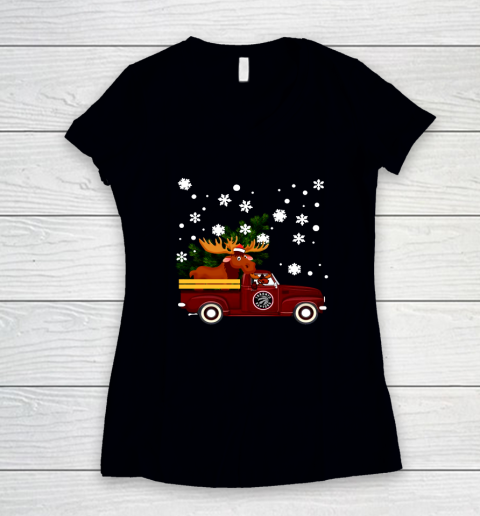 Toronto Raptors Bring Christmas Home NBA Women's V-Neck T-Shirt