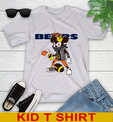 Chicago Bears NFL Football Mickey Peace Sign Sports Youth T-Shirt 5