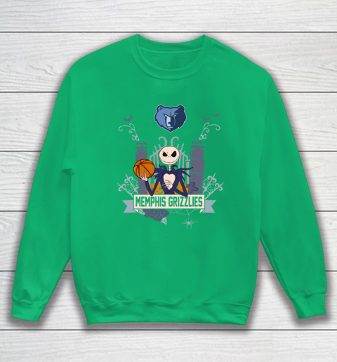 NBA Memphis Grizzlies Basketball Jack Skellington Halloween Sweatshirt 5