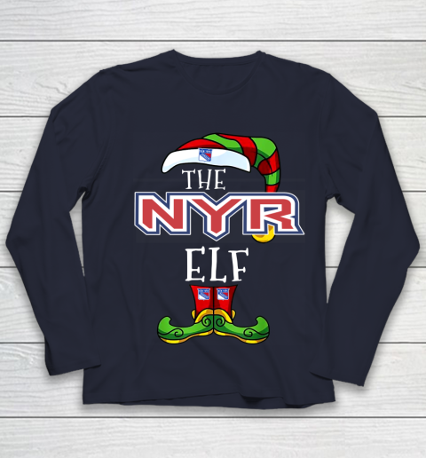 New York Rangers Christmas ELF Funny NHL Youth Long Sleeve 2