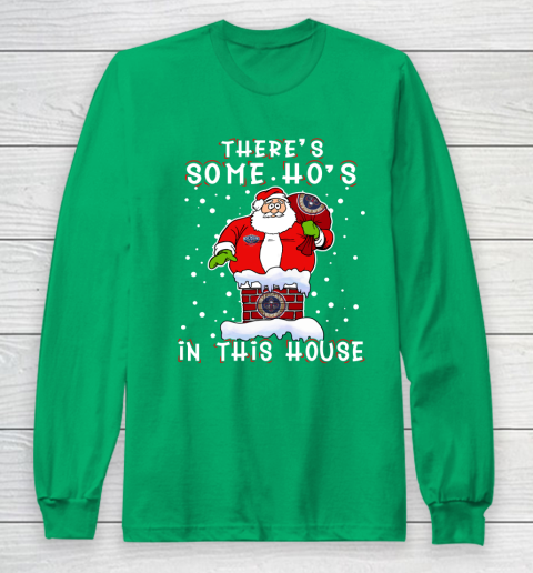 New Orleans Pelicans Christmas There Is Some Hos In This House Santa Stuck In The Chimney NBA Long Sleeve T-Shirt 4