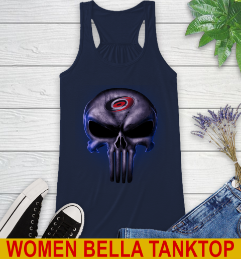 Carolina Hurricanes NHL Hockey Punisher Skull Sports Racerback Tank 9