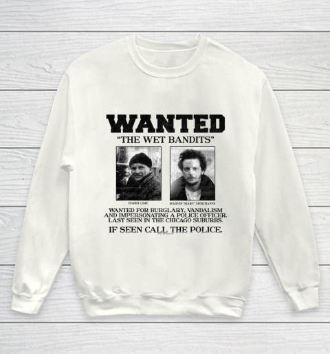 Home Alone Wanted The Wet Bandits Youth Sweatshirt