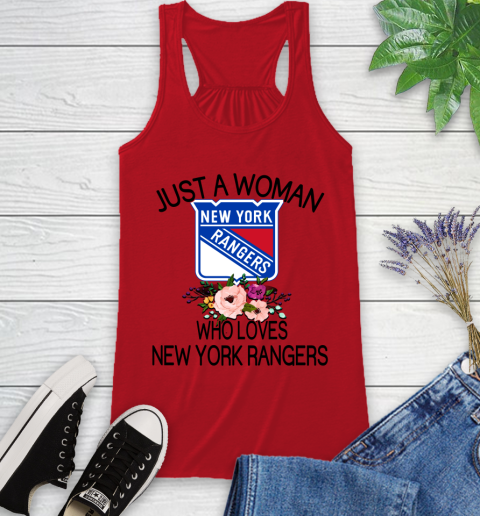 NHL Just A Woman Who Loves New York Rangers Hockey Sports Racerback Tank 4