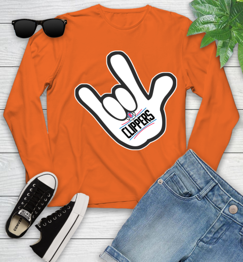 LA Clippers NBA Basketball Mickey Rock Hand Disney Youth Long Sleeve 4