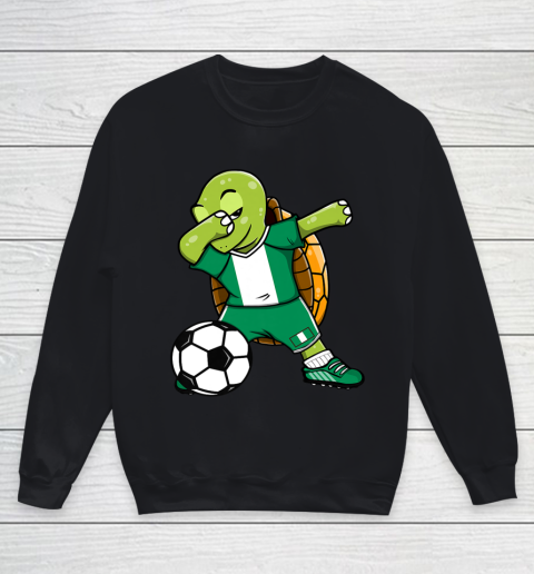 Dabbing Turtle Nigeria Soccer Fans Jersey Nigerian Football Youth Sweatshirt