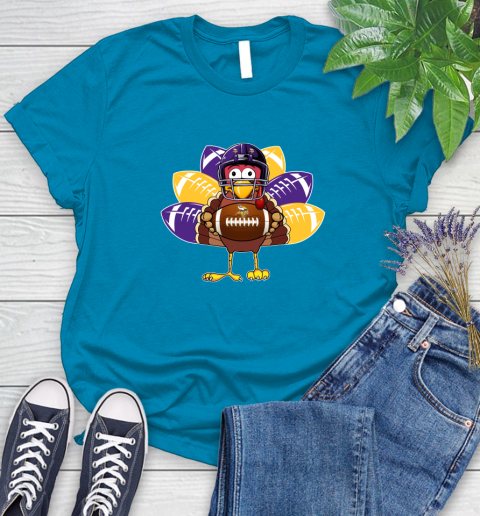 Minnesota Vikings Turkey Thanksgiving Day Women's T-Shirt 7