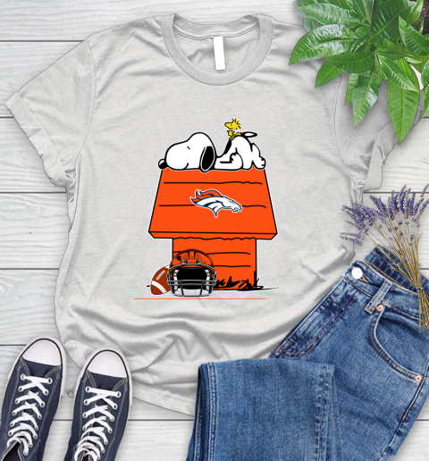 Denver Broncos NFL Football Snoopy Woodstock The Peanuts Movie Women's T-Shirt