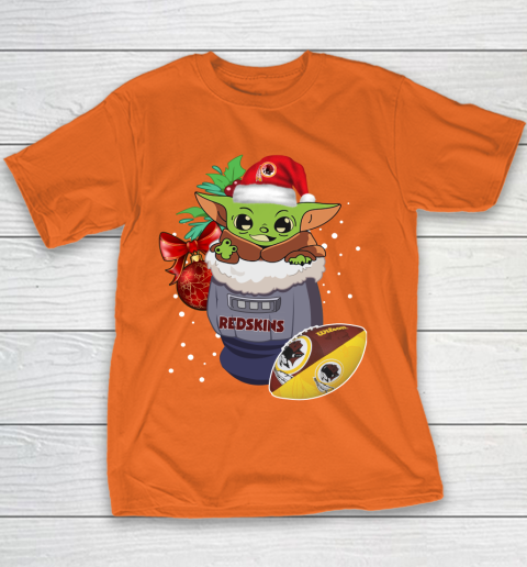 Washington Redskins Christmas Baby Yoda Star Wars Funny Happy NFL Youth T-Shirt 6