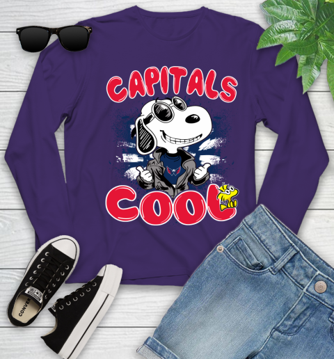 NHL Hockey Washington Capitals Cool Snoopy Shirt Youth Long Sleeve 4