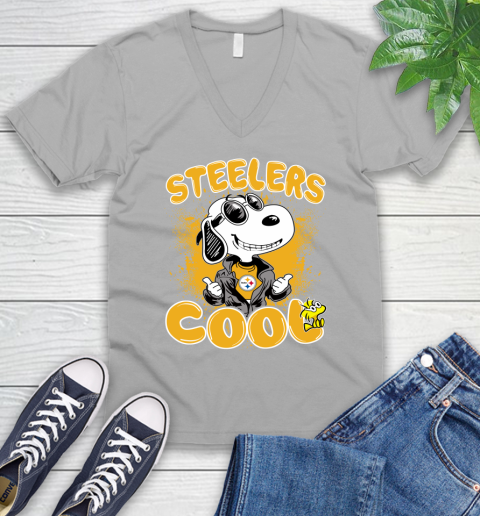 NFL Football Pittsburgh Steelers Cool Snoopy Shirt V-Neck T-Shirt 3