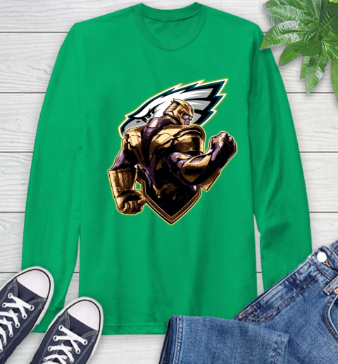 NFL Thanos Avengers Endgame Football Sports Philadelphia Eagles Long Sleeve T-Shirt 7