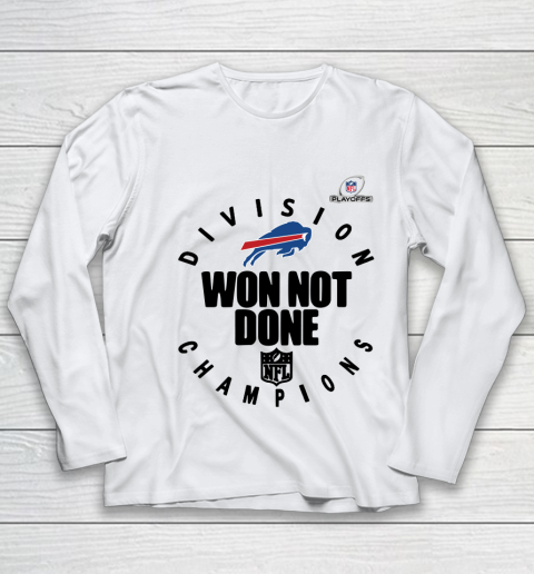 Buffalo Bills East Champions 2020 NFL Playoffs Division Won Not Done Youth Long Sleeve