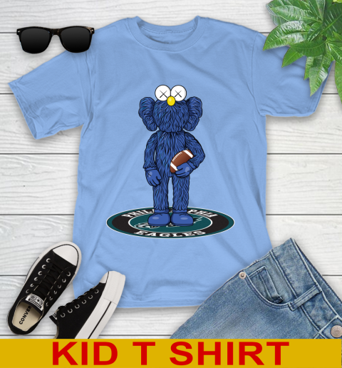 NFL Football Philadelphia Eagles Kaws Bff Blue Figure Shirt Youth T-Shirt 11