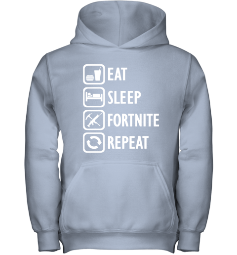 fmfn eat sleep fortnite repeat for gamer fortnite battle royale shirts youth hoodie 43 front light pink