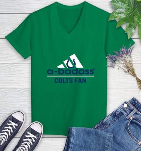 Indianapolis Colts NFL Football A Badass Adidas Adoring Fan Sports Women's V-Neck T-Shirt 5