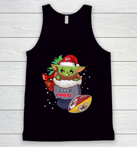 Kansas City Chiefs Christmas Baby Yoda Star Wars Funny Happy NFL Tank Top