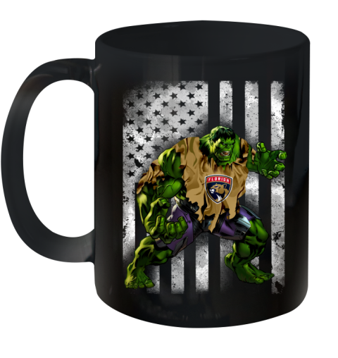 Florida Panthers Hulk Marvel Avengers NHL Hockey American Flag Ceramic Mug 11oz