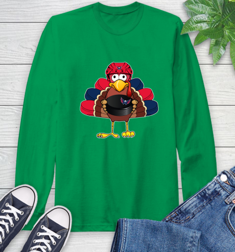 Washington Capitals Turkey Thanksgiving Day Long Sleeve T-Shirt 7