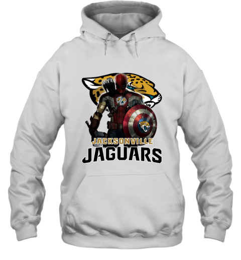 NFL Captain America Thor Spider Man Hawkeye Avengers Endgame Football Jacksonville Jaguars Hoodie