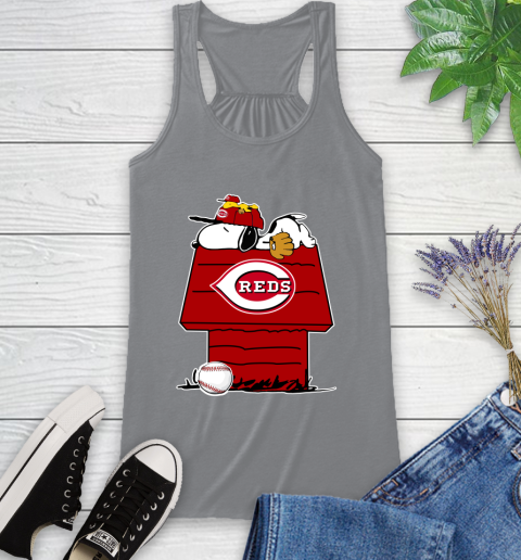 MLB Cincinnati Reds Snoopy Woodstock The Peanuts Movie Baseball T Shirt Racerback Tank 5