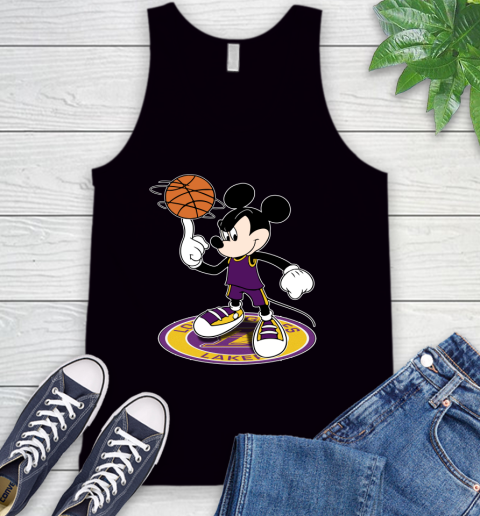 NBA Basketball Los Angeles Lakers Cheerful Mickey Disney Shirt Tank Top