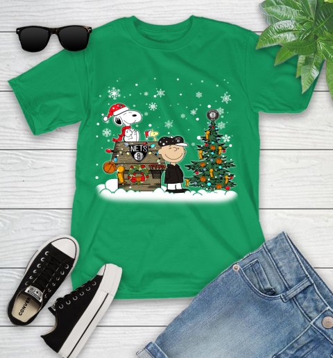 Brooklyn Nets NBA Basketball Christmas The Peanuts Movie Snoopy Championship Youth T-Shirt 8