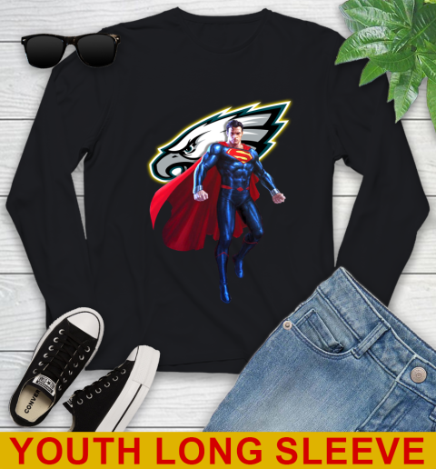 NFL Superman DC Sports Football Philadelphia Eagles Youth Long Sleeve 2