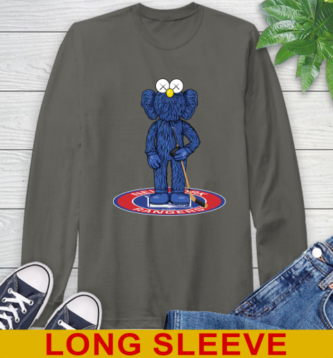 NHL Hockey New York Rangers Kaws Bff Blue Figure Shirt Long Sleeve T-Shirt 8