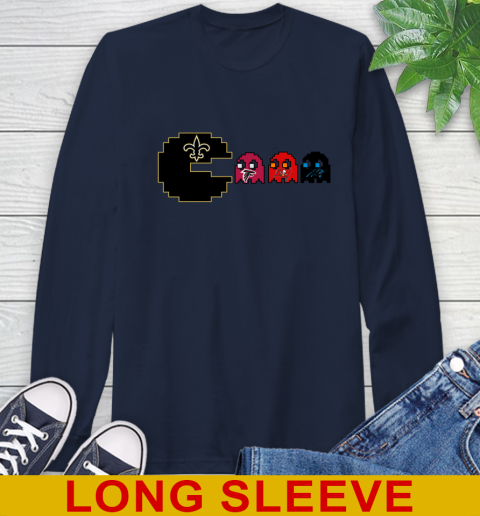 New Orleans Saints NFL Football Pac Man Champion Long Sleeve T-Shirt 4