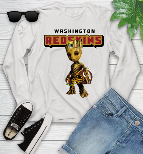 Washington Redskins NFL Football Groot Marvel Guardians Of The Galaxy Youth Long Sleeve