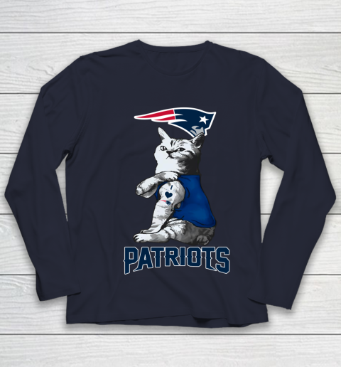 NFL Football My Cat Loves New England Patriots Youth Long Sleeve 2