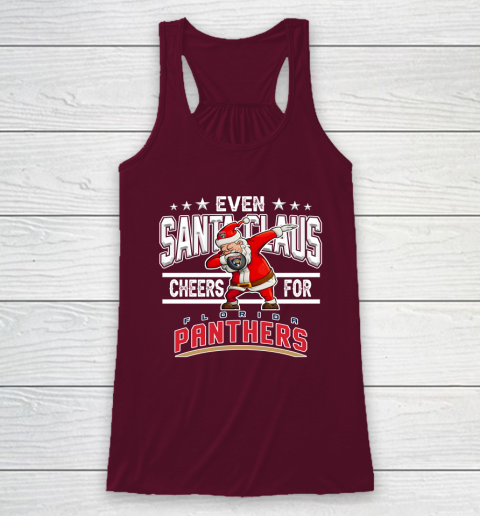 Florida Panthers Even Santa Claus Cheers For Christmas NHL Racerback Tank 2