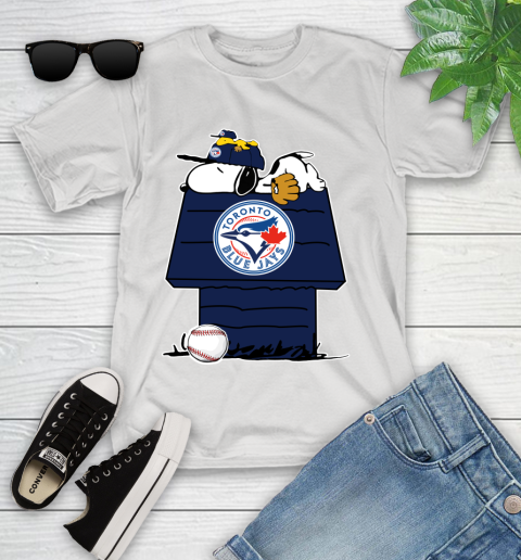 MLB Toronto Blue Jays Snoopy Woodstock The Peanuts Movie Baseball T Shirt Youth T-Shirt