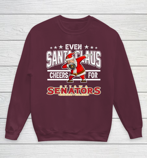 Ottawa Senators Even Santa Claus Cheers For Christmas NHL Youth Sweatshirt 4