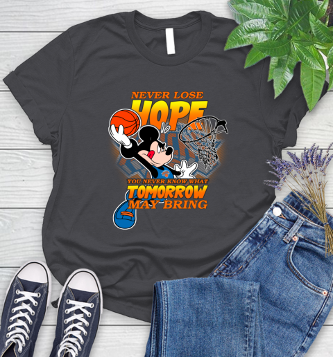 New York Knicks NBA Basketball Mickey Disney Never Lose Hope Women's T-Shirt 8